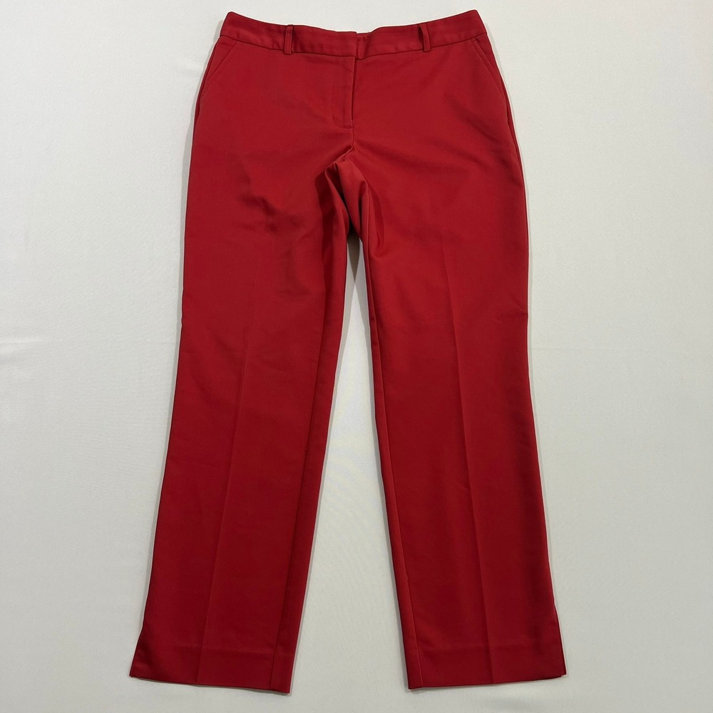 Jones New York Grace Ankle Pants Straight Leg Red Office Preppy Womens Size 6